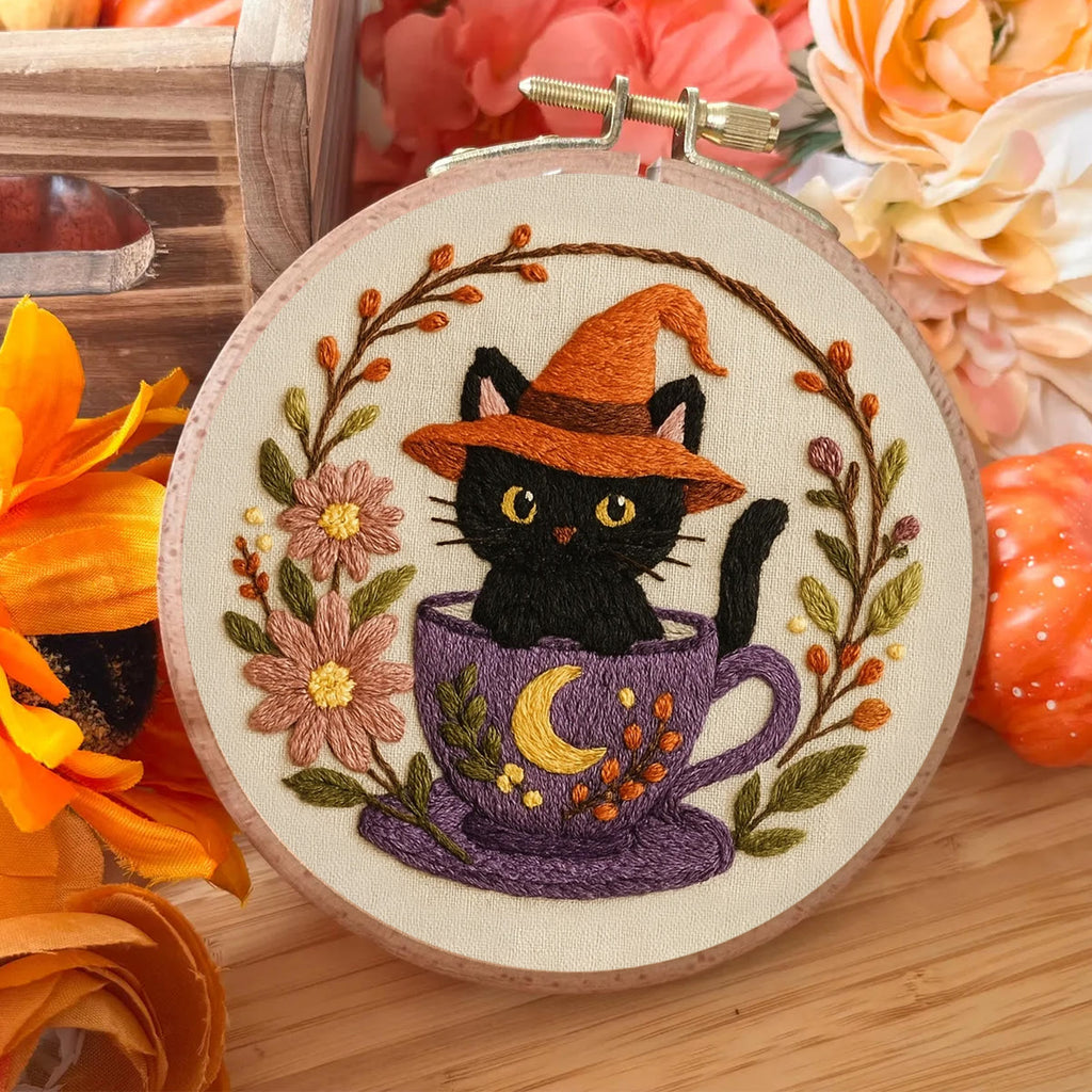 Rubbyoo Embroidery Kit - Halloween Kitten Cup | Unique  Halloween Decoration  - image 5