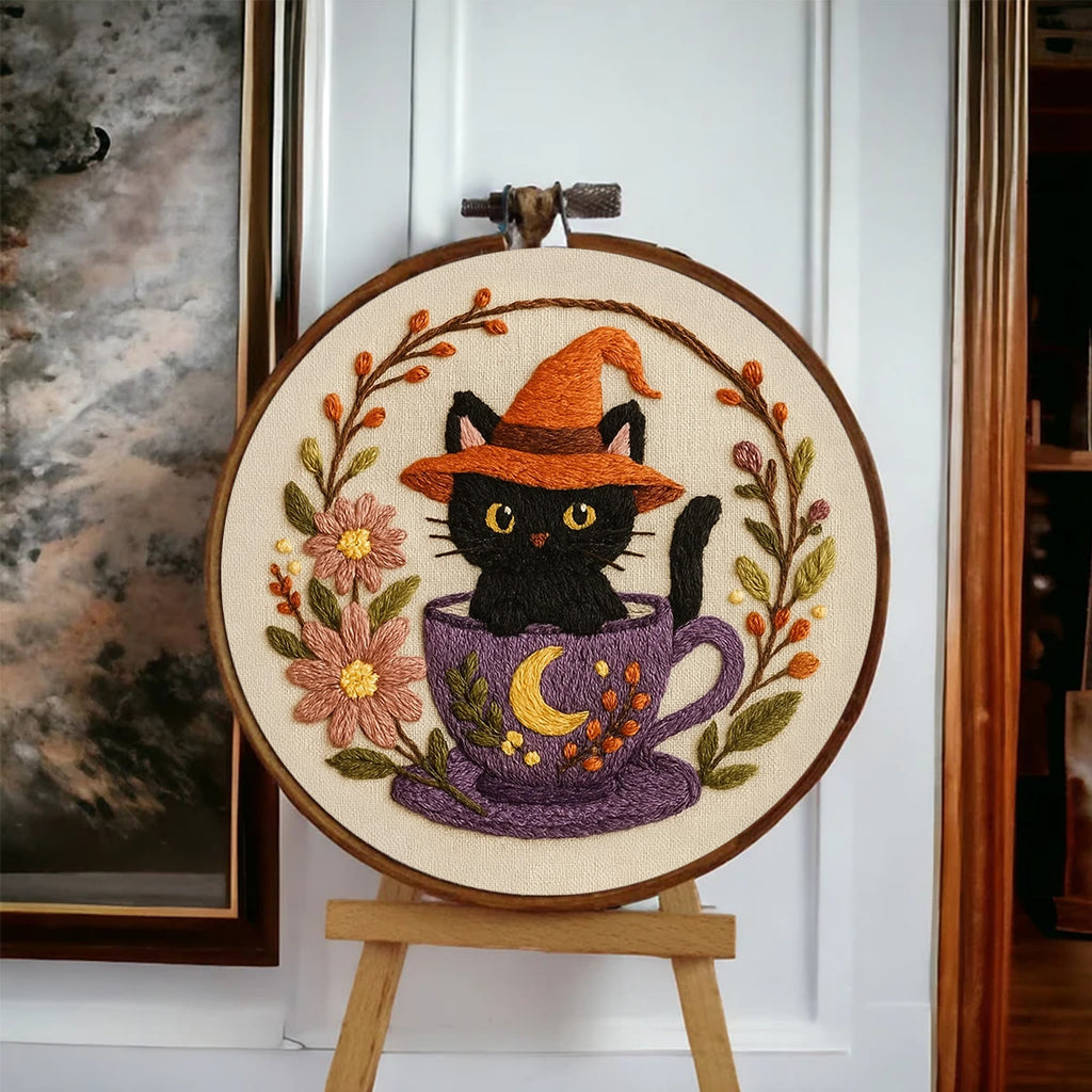 Rubbyoo Embroidery Kit - Halloween Kitten Cup | Unique  Halloween Decoration  - image 6