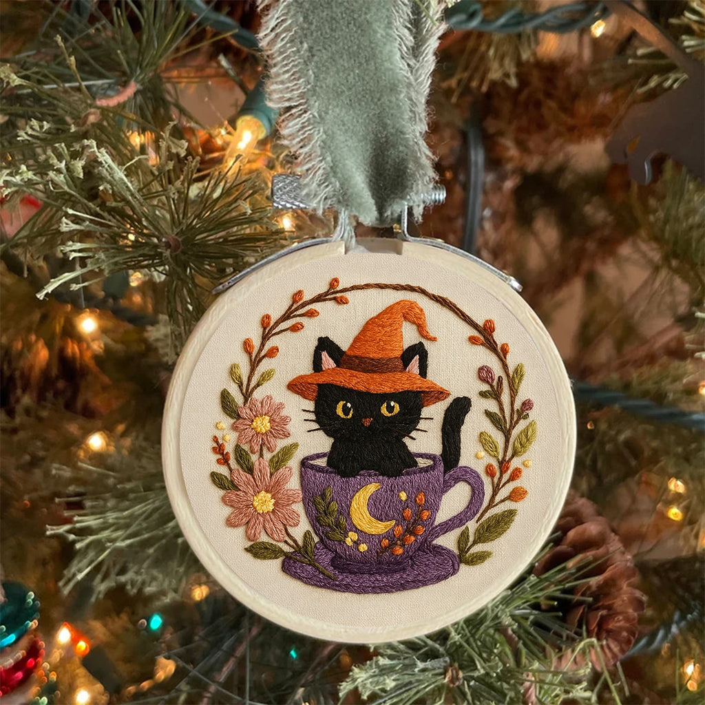 Rubbyoo Embroidery Kit - Halloween Kitten Cup | Unique  Halloween Decoration  - image 7