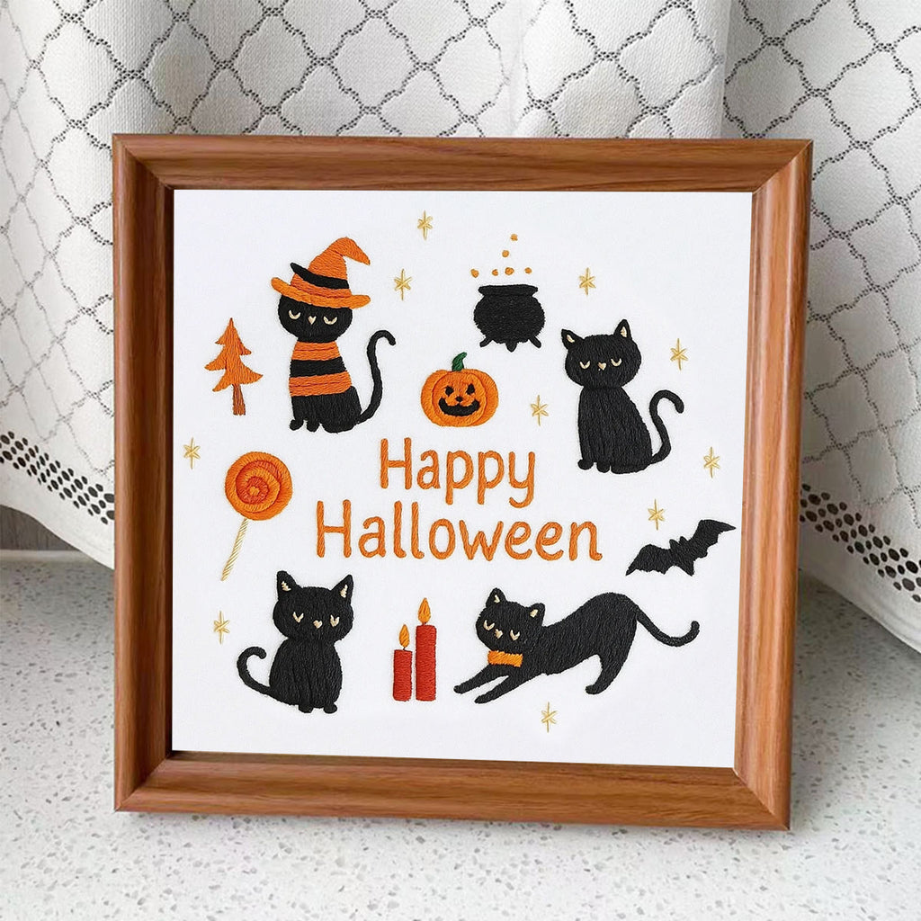 Rubbyoo Embroidery Kit - Happy Halloween | Diy Halloween Wall Hanging - Embroidery Kit Plus An Extra Frame - image 8
