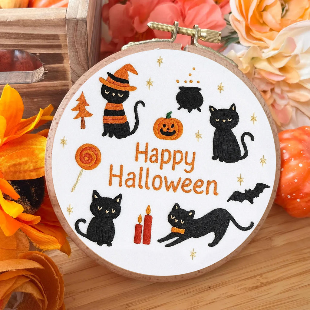 Rubbyoo Embroidery Kit - Happy Halloween | Diy Halloween Wall Hanging - image 2