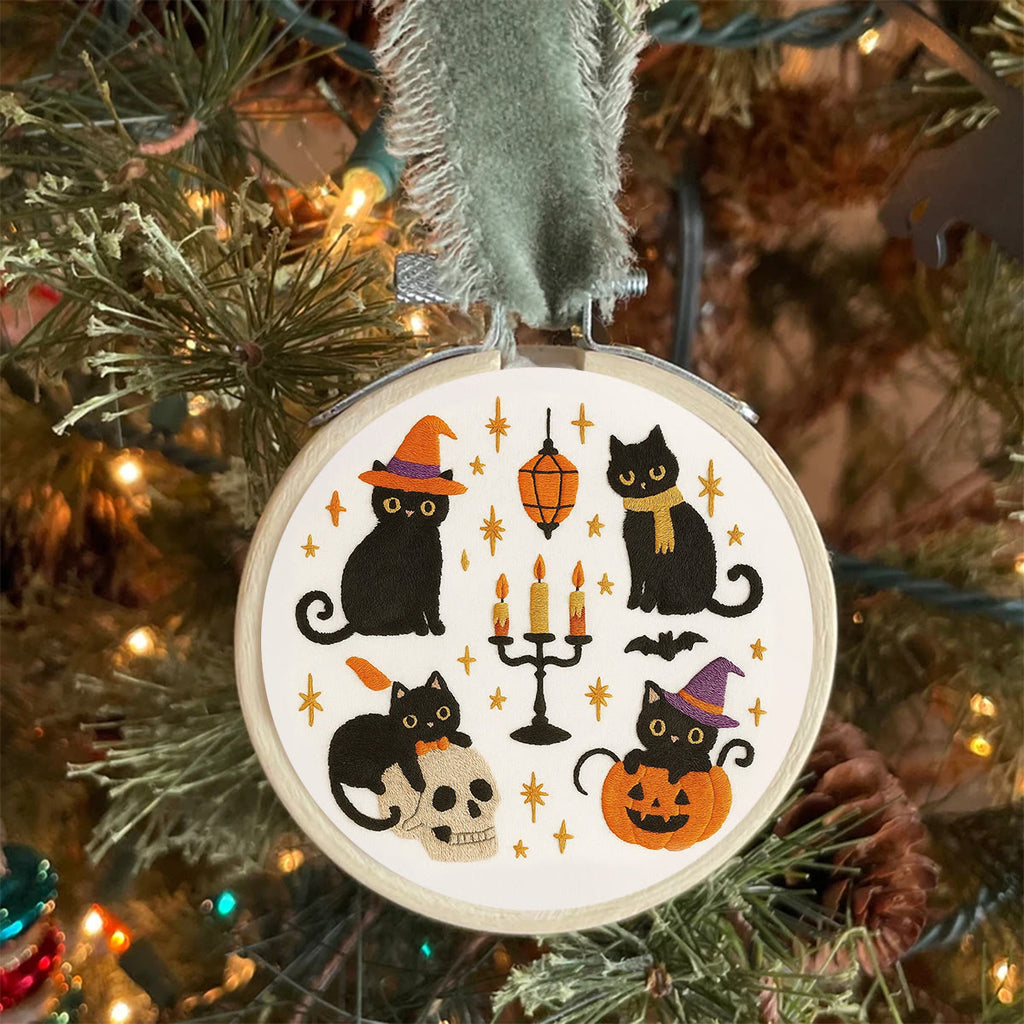 Rubbyoo Embroidery Kit - Halloween Black Cats | Halloween Needlework Collection - image 7