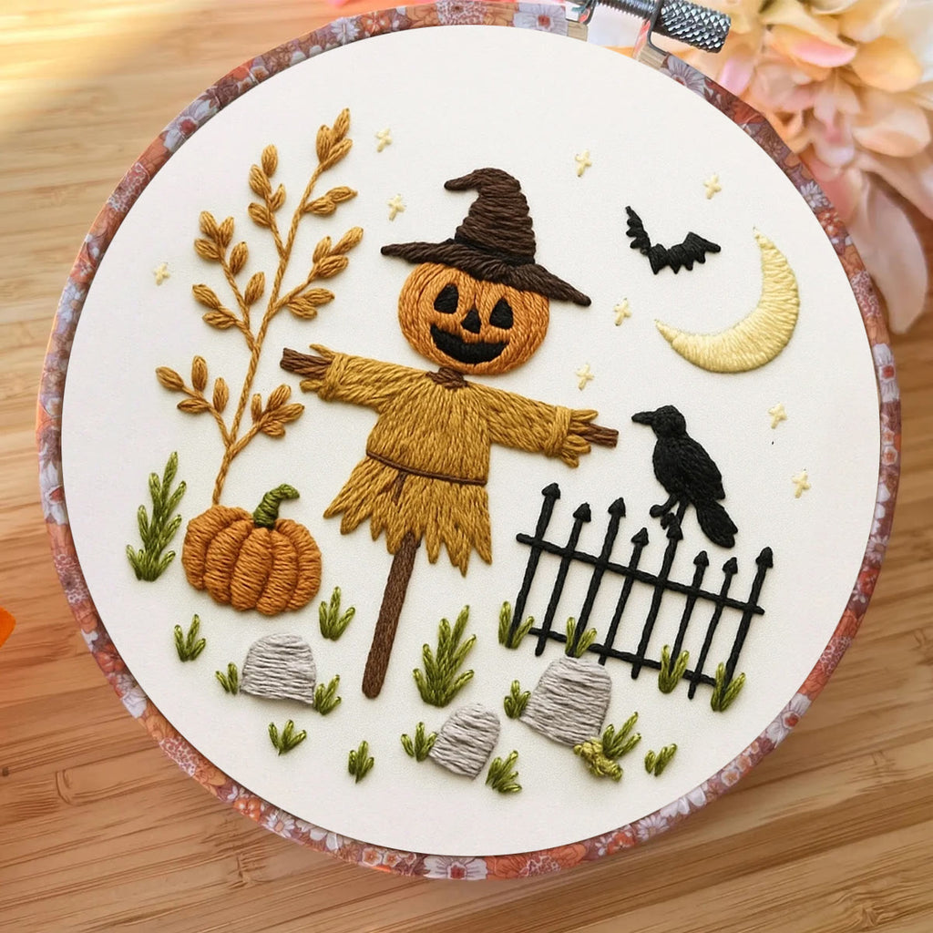 Rubbyoo Embroidery Kit - Halloween Pumpkin Scarecrow | Diy Halloween Ornaments  - image 4