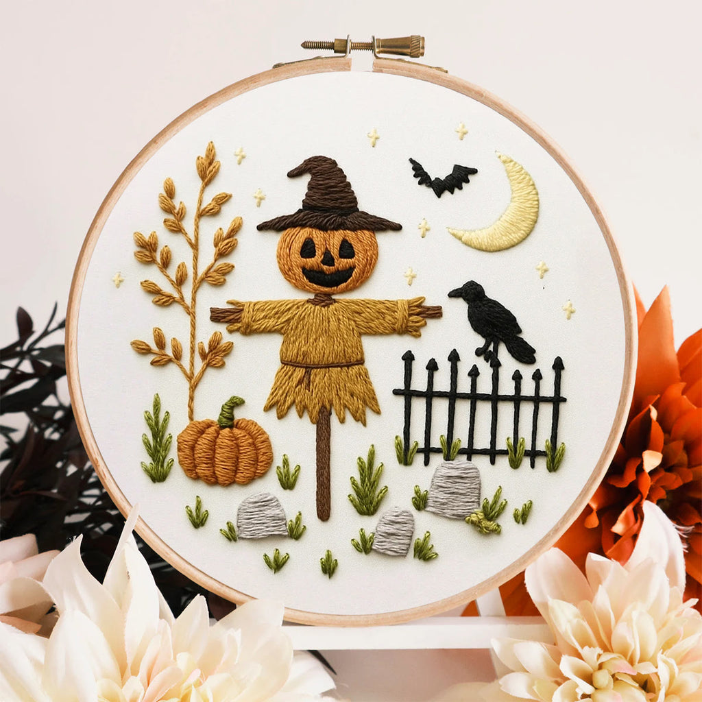 Rubbyoo Embroidery Kit - Halloween Pumpkin Scarecrow | Diy Halloween Ornaments  - image 1