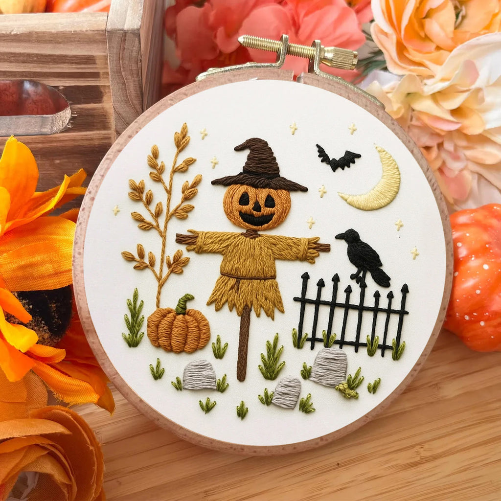 Rubbyoo Embroidery Kit - Halloween Pumpkin Scarecrow | Diy Halloween Ornaments  - image 6