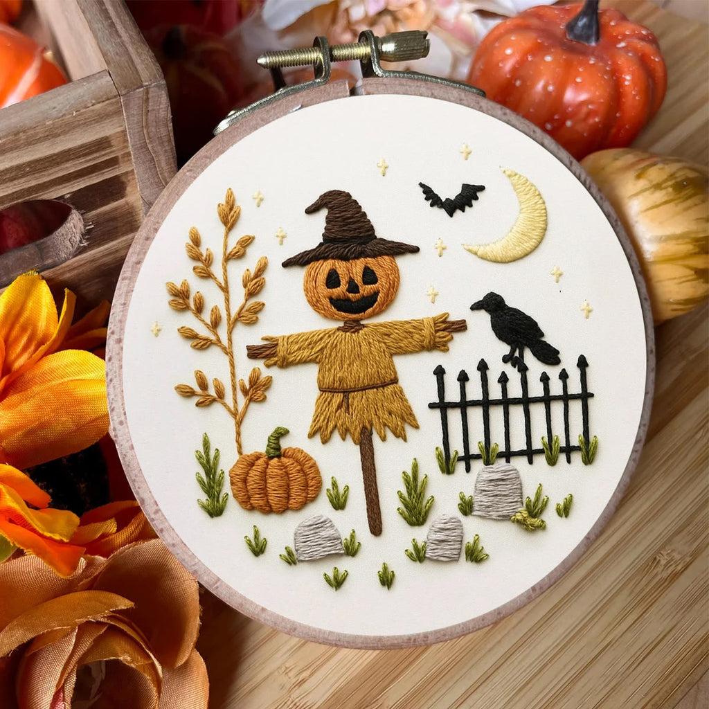 Rubbyoo Embroidery Kit - Halloween Pumpkin Scarecrow | Diy Halloween Ornaments  - image 2