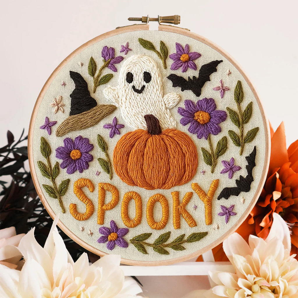 Rubbyoo Embroidery Kit - Spooky Pumpkin |  Halloween Vibes Decor |  Perfect For Wall Hanging - image 5