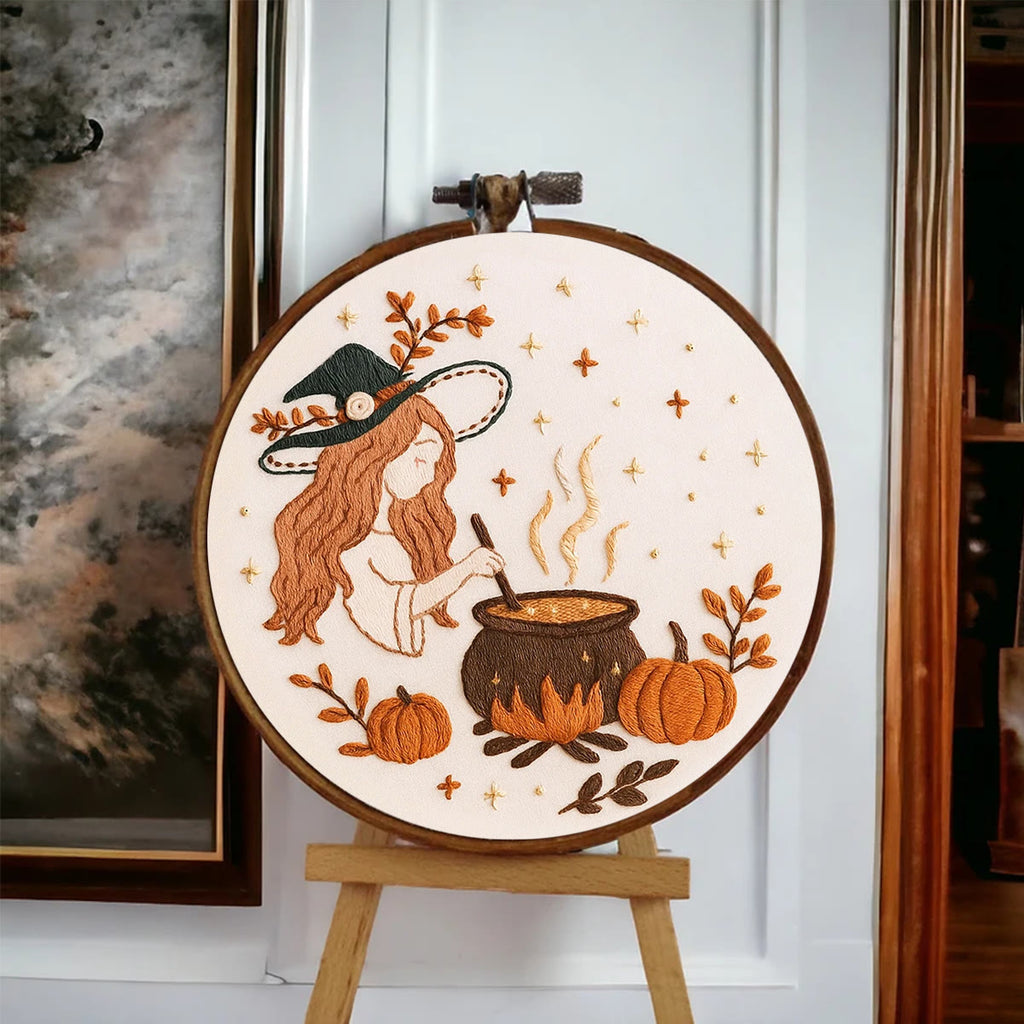 Rubbyoo Embroidery Kit - Halloween Witch Cauldron | Halloween Handmade Artwork  - image 7