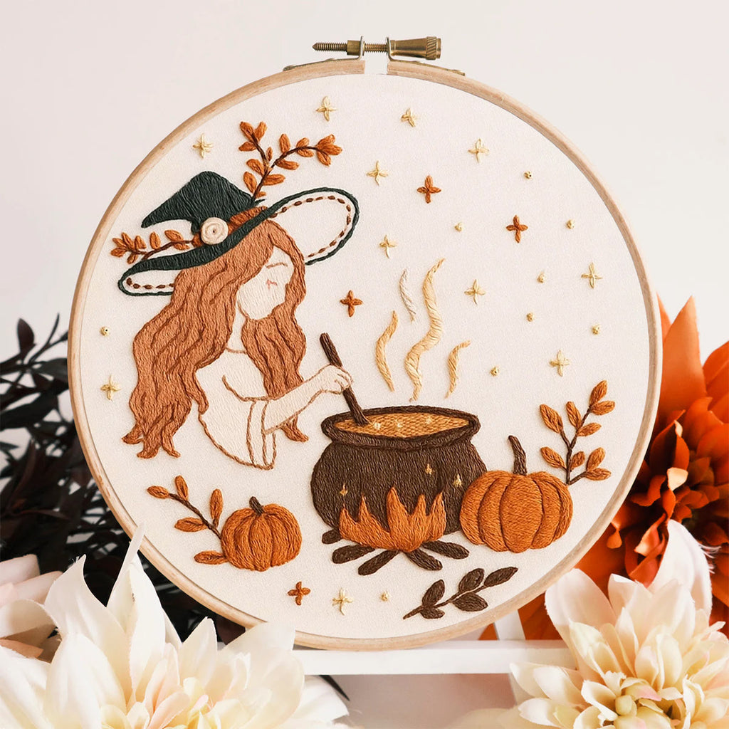 Rubbyoo Embroidery Kit - Halloween Witch Cauldron | Halloween Handmade Artwork  - image 5