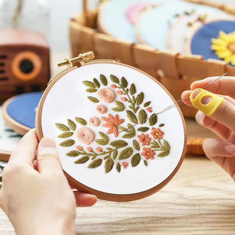Rubbyoo Embroidery Kit - Flower Heart | DIY Craft Kit | Beginner Friendly - image 4