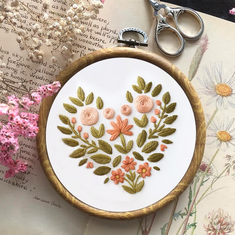 Rubbyoo Embroidery Kit - Flower Heart | DIY Craft Kit | Beginner Friendly - image 5