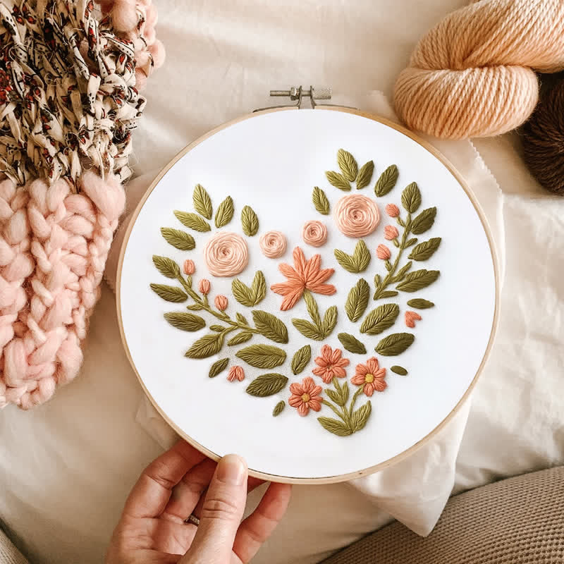 Rubbyoo Embroidery Kit - Flower Heart | DIY Craft Kit | Beginner Friendly - image 9