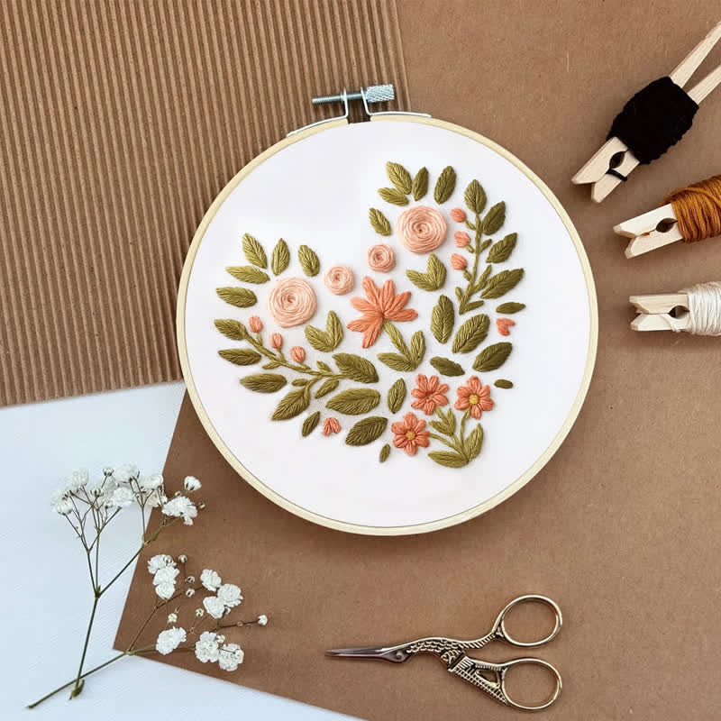 Rubbyoo Embroidery Kit - Flower Heart | DIY Craft Kit | Beginner Friendly - image 8
