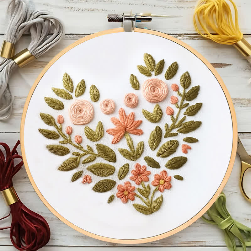 Rubbyoo Embroidery Kit - Flower Heart | DIY Craft Kit | Beginner Friendly - image 6