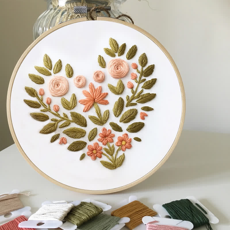 Rubbyoo Embroidery Kit - Flower Heart | DIY Craft Kit | Beginner Friendly - image 7