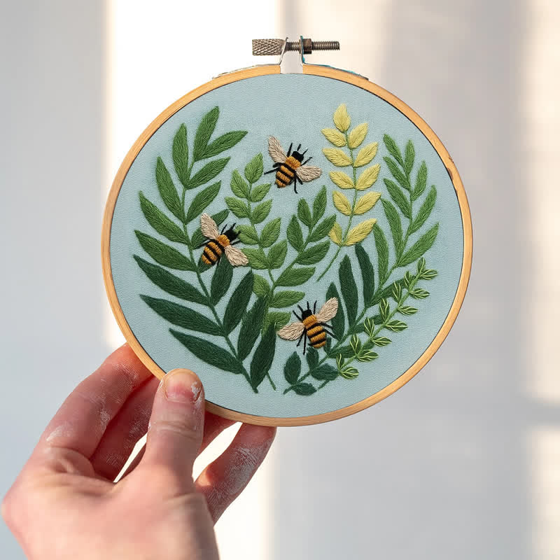 Rubbyoo Embroidery Kit - Bee Pattern | Gift For Her - Relaxation Gift - Handmade Gift - image 1