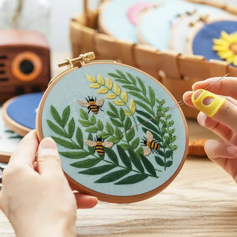 Rubbyoo Embroidery Kit - Bee Pattern | Gift For Her - Relaxation Gift - Handmade Gift - image 2