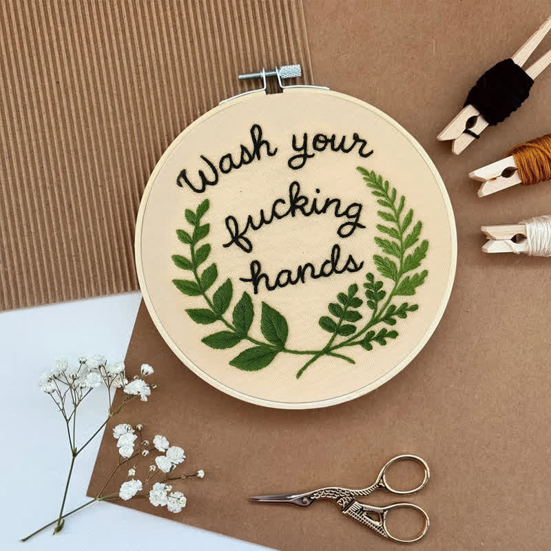 Rubbyoo Embroidery Kit -"Wash Your Fucking Hands" | Modern Needlework Pattern for Adults - image 6