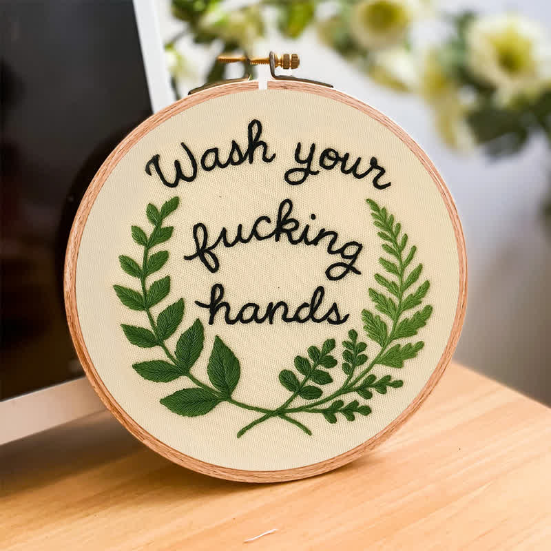 Rubbyoo Embroidery Kit -"Wash Your Fucking Hands" | Modern Needlework Pattern for Adults - image 4