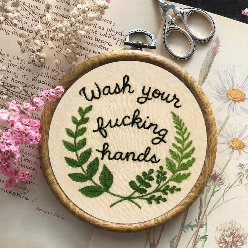 Rubbyoo Embroidery Kit -"Wash Your Fucking Hands" | Modern Needlework Pattern for Adults - image 8