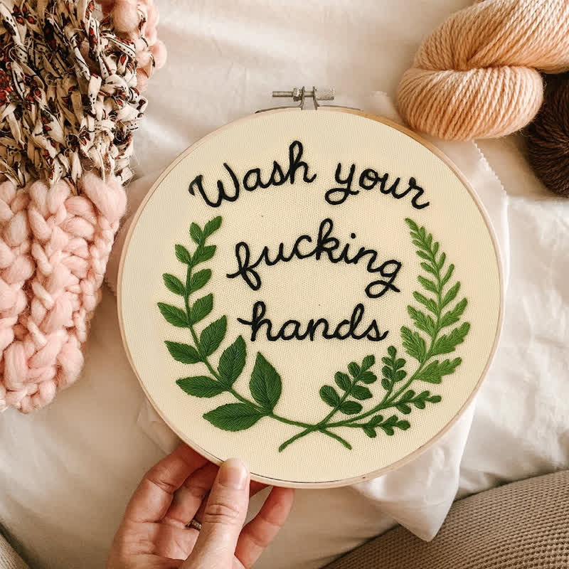 Rubbyoo Embroidery Kit -"Wash Your Fucking Hands" | Modern Needlework Pattern for Adults - image 9