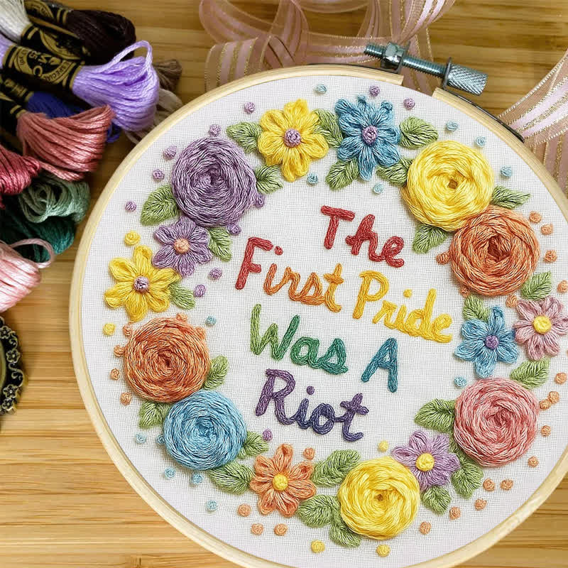 Rubbyoo Embroidery Kit - "The First Pride Was A Riot"| Queer Gay Lesbian Bisexual Trans GenderQueer Art - image 2
