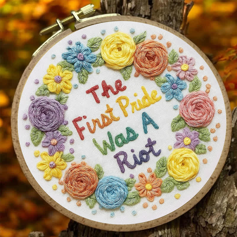 Rubbyoo Embroidery Kit - "The First Pride Was A Riot"| Queer Gay Lesbian Bisexual Trans GenderQueer Art - image 1
