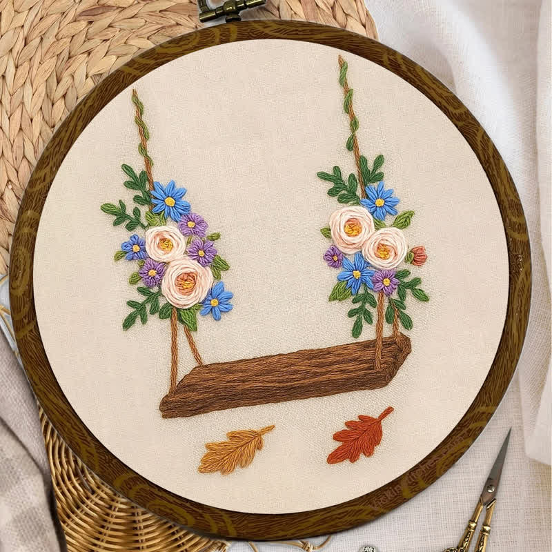 Rubbyoo Embroidery Kit - Flower Swing | Beginner Friendly Hand Embroidery Design - image 7