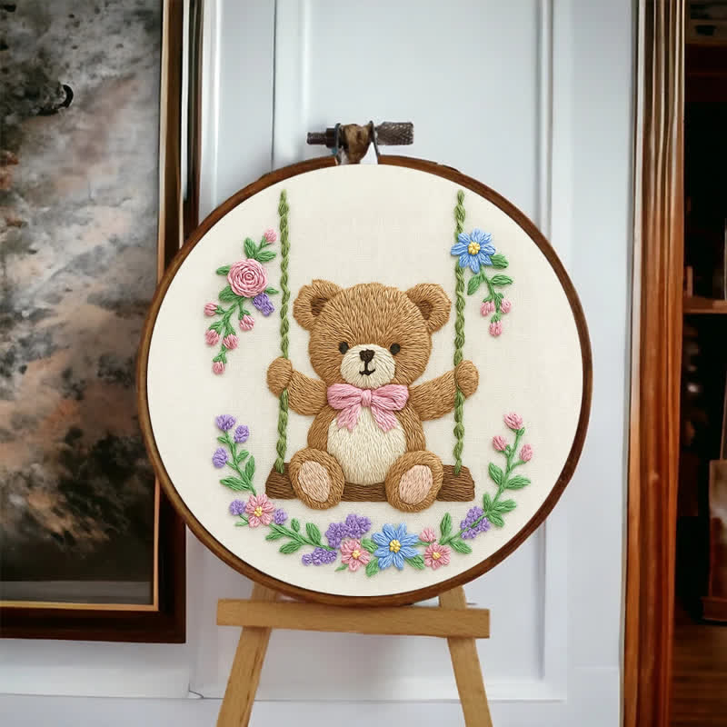 Rubbyoo Embroidery Kit - Swing & Plush Teddy Bear | Baby Gift | Beginner Friendly - image 8