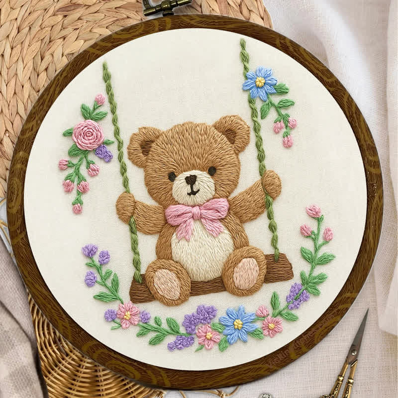 Rubbyoo Embroidery Kit - Swing & Plush Teddy Bear | Baby Gift | Beginner Friendly - image 7
