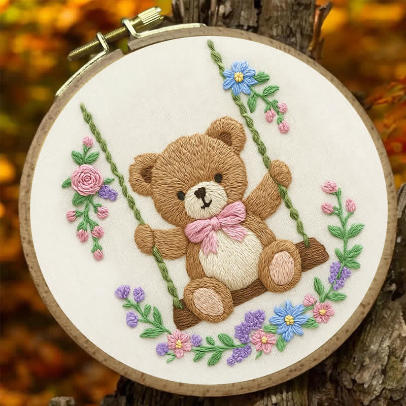 Rubbyoo Embroidery Kit - Swing & Plush Teddy Bear | Baby Gift | Beginner Friendly - image 5