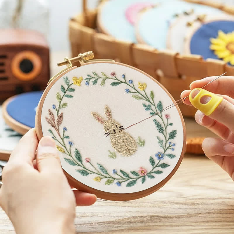 Rubbyoo Embroidery Kit - Botanical Bunny | Baby Gift | Spring Design - image 2