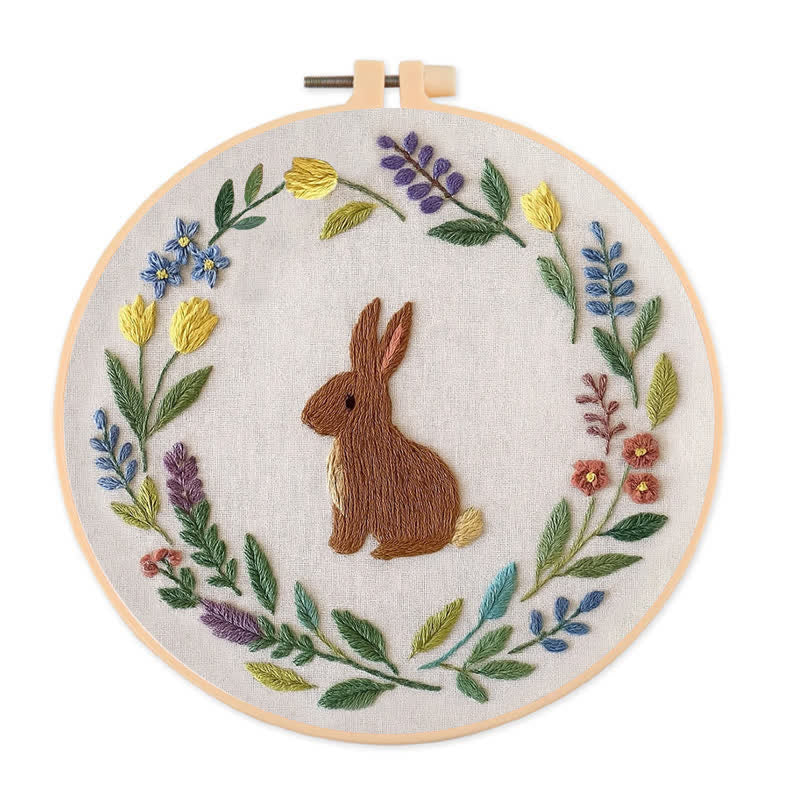 Rubbyoo Embroidery Kit - Botanical Bunny | Baby Gift | Spring Design - 20*20cm - image 0