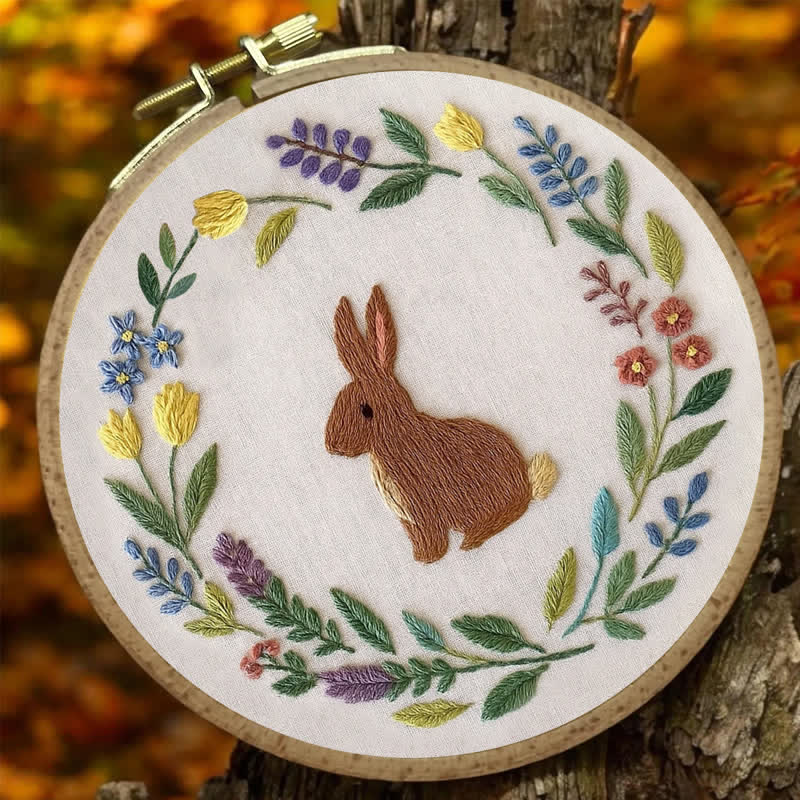 Rubbyoo Embroidery Kit - Botanical Bunny | Baby Gift | Spring Design - image 4