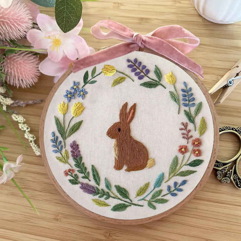 Rubbyoo Embroidery Kit - Botanical Bunny | Baby Gift | Spring Design - image 3