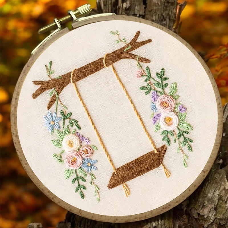 Rubbyoo Embroidery Kit -Rose Flower Swing | Make Your Own | Craft Kit | Gift For Her - image 5