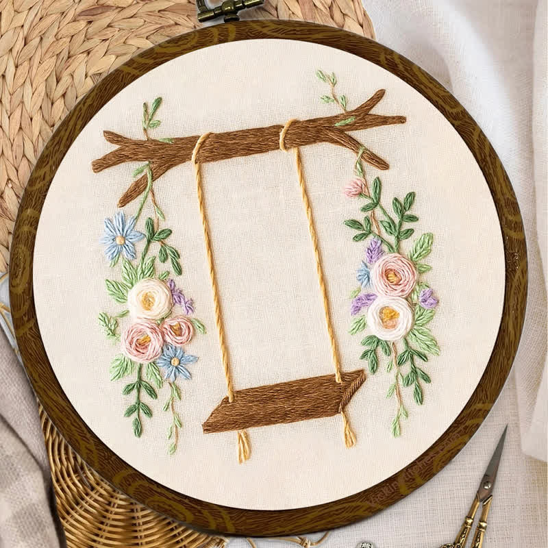 Rubbyoo Embroidery Kit -Rose Flower Swing | Make Your Own | Craft Kit | Gift For Her - image 6