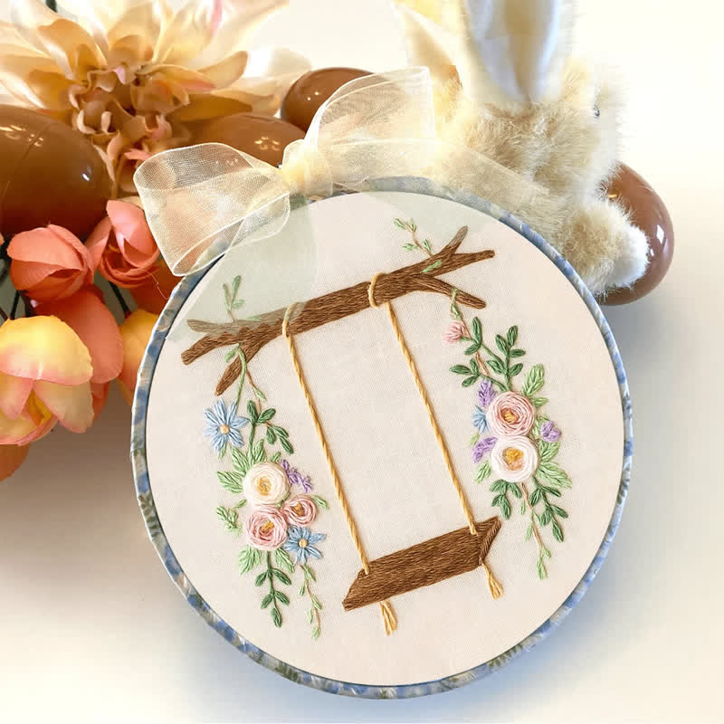 Rubbyoo Embroidery Kit -Rose Flower Swing | Make Your Own | Craft Kit | Gift For Her - image 7