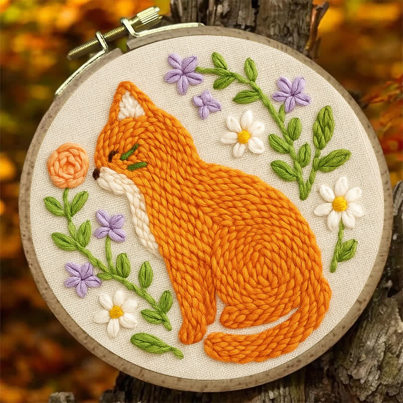 Orange Cat Punch Needle  Kit - Yarn Craft | Handmade At Home - image 5