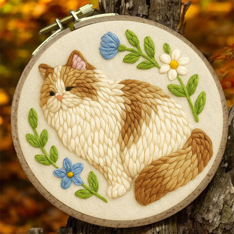 Persian Cat Punch Needle  Kit - Yarn Craft | Handmade At Home | Craft Kit - image 8