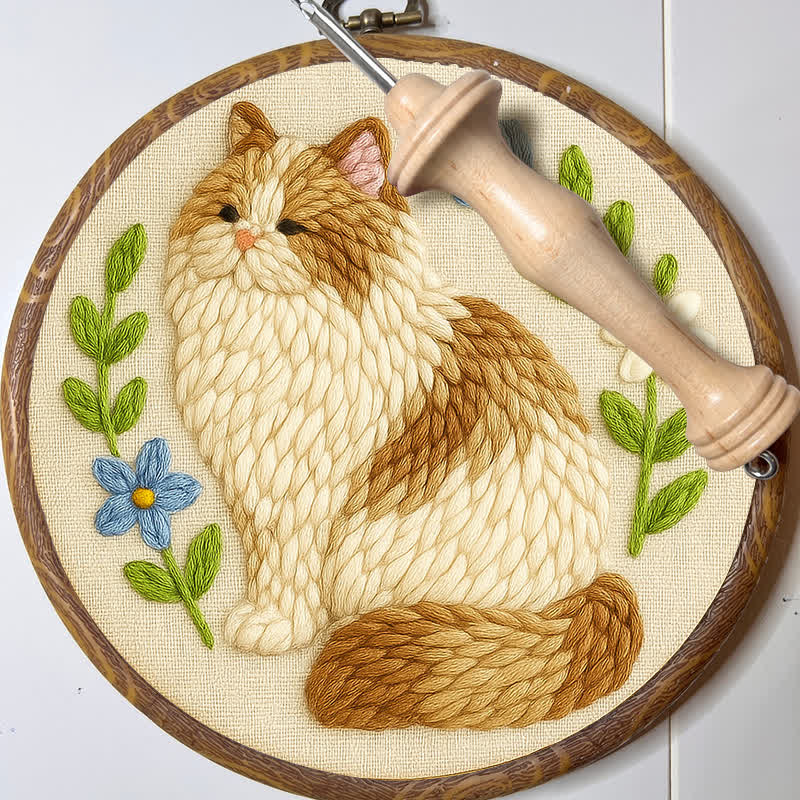 Persian Cat Punch Needle  Kit - Yarn Craft | Handmade At Home | Craft Kit - image 7