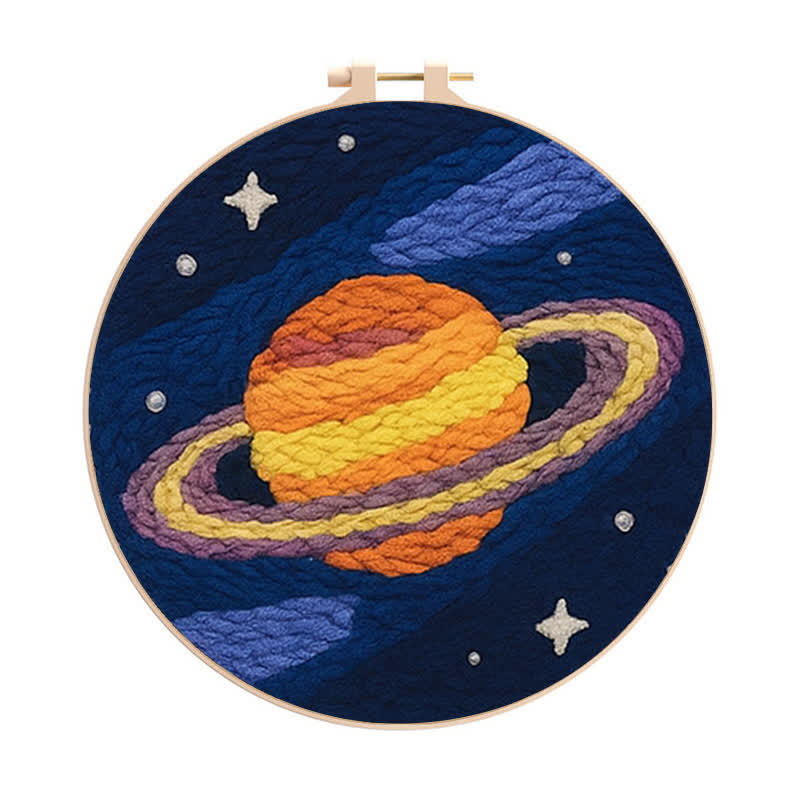 Galaxy Planet Punch Needle  Kit - Yarn Craft | Kids Sewing Kit | Birthday gift - 20cm*20cm - image 0