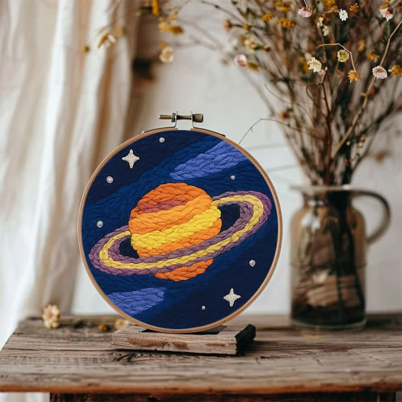 Galaxy Planet Punch Needle  Kit - Yarn Craft | Kids Sewing Kit | Birthday gift - image 2
