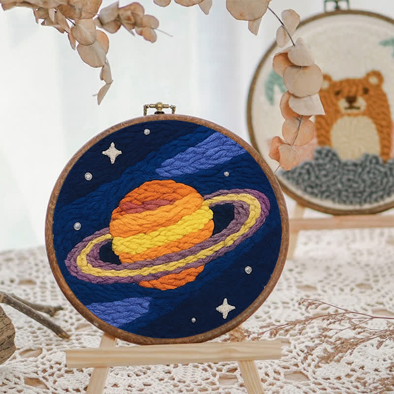 Galaxy Planet Punch Needle  Kit - Yarn Craft | Kids Sewing Kit | Birthday gift - image 3