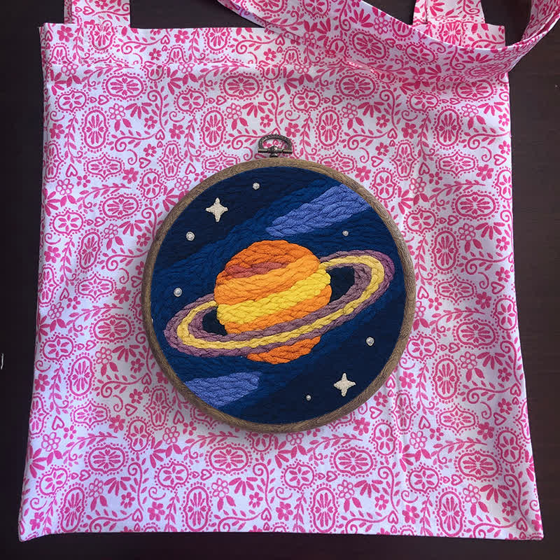 Galaxy Planet Punch Needle  Kit - Yarn Craft | Kids Sewing Kit | Birthday gift - image 9