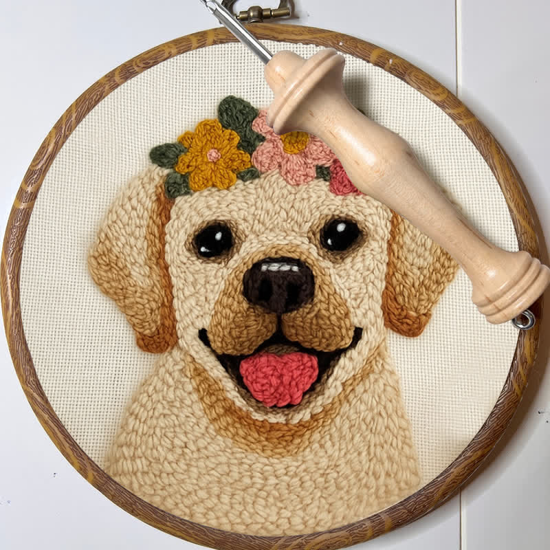Golden Retriever  Punch Needle  Kit - Yarn Craft | Kid Needlework | Craft Kit - image 6