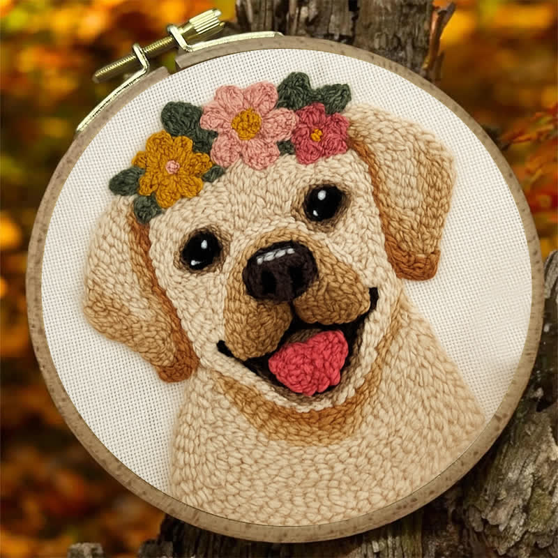 Golden Retriever  Punch Needle  Kit - Yarn Craft | Kid Needlework | Craft Kit - image 3