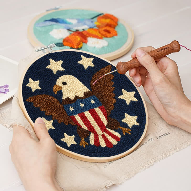 American Eagle Punch Needle  Kit - Yarn Craft | Kid Needlework | Craft Kit - image 2