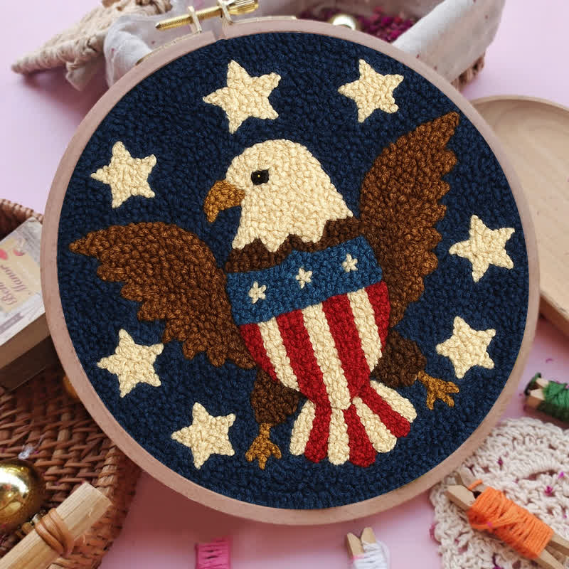 American Eagle Punch Needle  Kit - Yarn Craft | Kid Needlework | Craft Kit - image 7