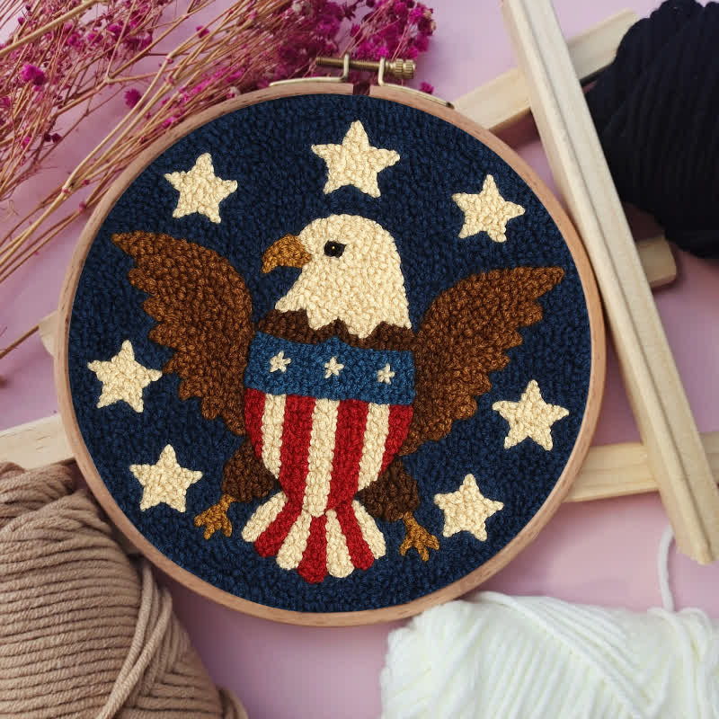 American Eagle Punch Needle  Kit - Yarn Craft | Kid Needlework | Craft Kit - image 5